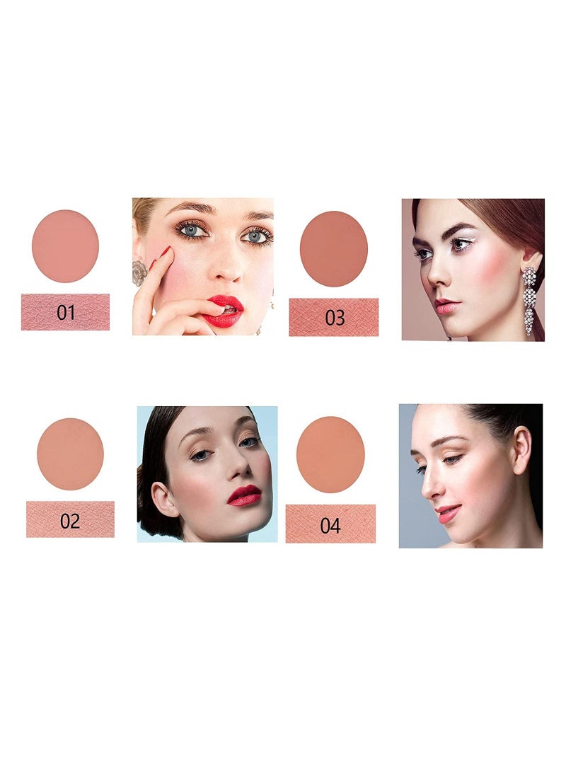 SYOSI Blush Palette, Makeup 8 Color Contour and Highlight Blush Palette Matte Blush Powder Bright Shimmer Face Cosmetics Blusher Light Face Blush Palette with Blush Brush - Image 5