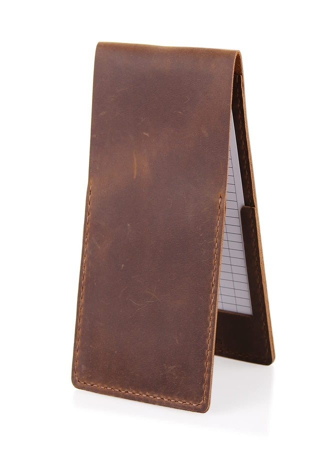 Robrasim Handmade Leather Yardage Book Cover, Leather Golf Scorecard Holder - Brown - Image 3