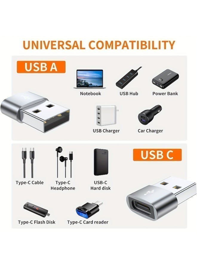 8-Piece USB Adapter Set: Type-C to USB 3.0 & USB-A to Type-C, High-Speed ​​Data Transfer, Aluminum Alloy Design, Multi-Device Compatibility - Image 3