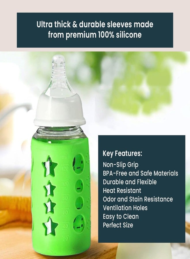 Safe-O-Kid BPA-Free Pure Silicone Bottle Cover – Soft, Non-Toxic, Protective Cover for Baby Bottles, Safe for Little Ones, Durable, Easy to Clean 60 ml, Green - Pack of 1 - Image 3