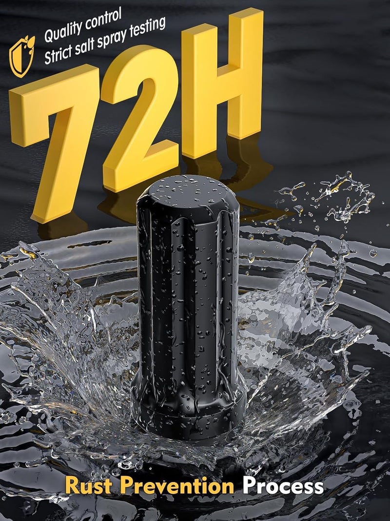 MIKKUPPA 32PCS 9/16-18 Black Splined Lug Nuts - Replacement for Dodge Ram and Ford F-150 - Image 3