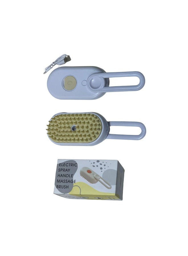 فرشاة تدليك كهربائية ٣ في ١ لتنظيف الحيوانات الأليفة، مشط إزالة شعر الحيوانات الأليفة قابل لإعادة الشحن، ملحق محمول قابل للطي، متعدد الألوان، قطعة واحدة. - Image 4