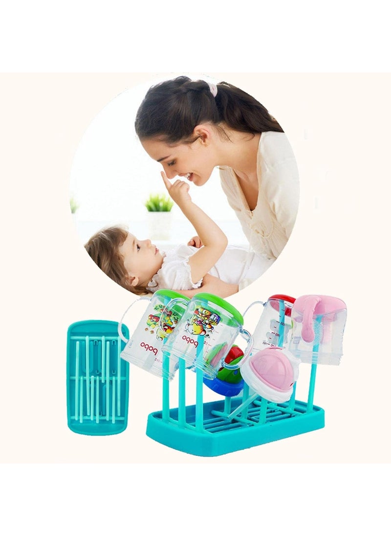 Syga SYGA Foldable Plastic Baby Bottle Drying Racks Feeding Cup Nipple Storage Shelf Stand Holder (Blue)  - Image 5