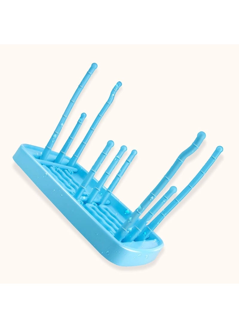 Syga SYGA Foldable Plastic Baby Bottle Drying Racks Feeding Cup Nipple Storage Shelf Stand Holder (Blue)  - Image 4