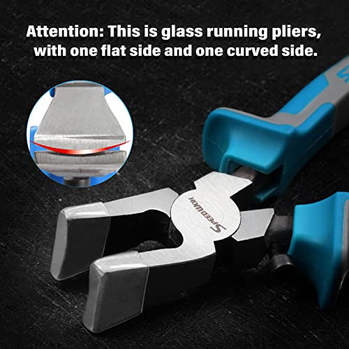 SPEEDWOX Glass Running Pliers and Breaker Grozer Pliers Set 2 Pcs with 2 Pair of Rubber Tips Professional Glass Grozing Pliers for Stained Glass Work Key Fob Curved Jaws Pliers Mosaics Breaking Tool - Image 2