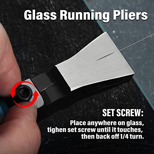 SPEEDWOX Glass Running Pliers and Breaker Grozer Pliers Set 2 Pcs with 2 Pair of Rubber Tips Professional Glass Grozing Pliers for Stained Glass Work Key Fob Curved Jaws Pliers Mosaics Breaking Tool - Image 4