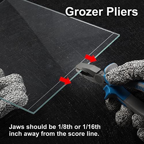 SPEEDWOX Glass Running Pliers and Breaker Grozer Pliers Set 2 Pcs with 2 Pair of Rubber Tips Professional Glass Grozing Pliers for Stained Glass Work Key Fob Curved Jaws Pliers Mosaics Breaking Tool - Image 5