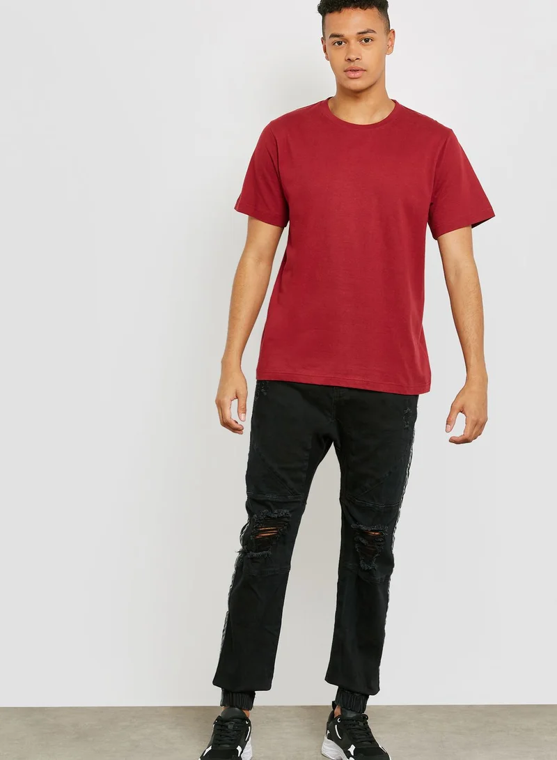 Cotton On Side Stripe Denim Joggers