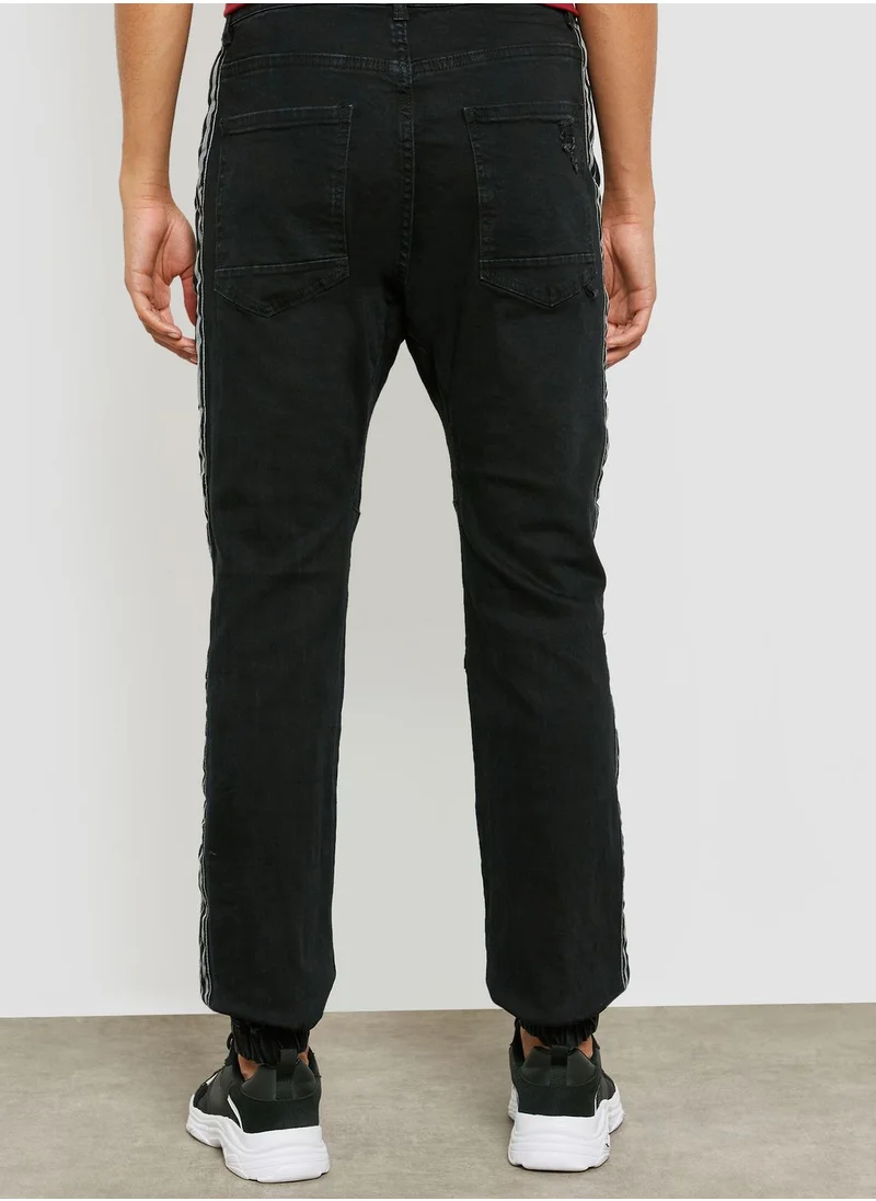 Cotton On Side Stripe Denim Joggers