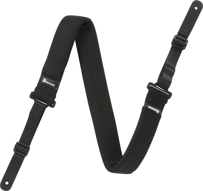 Ibanez Powerpad Adjustable Guitar Strap, Black GSF50-BK - Image 1