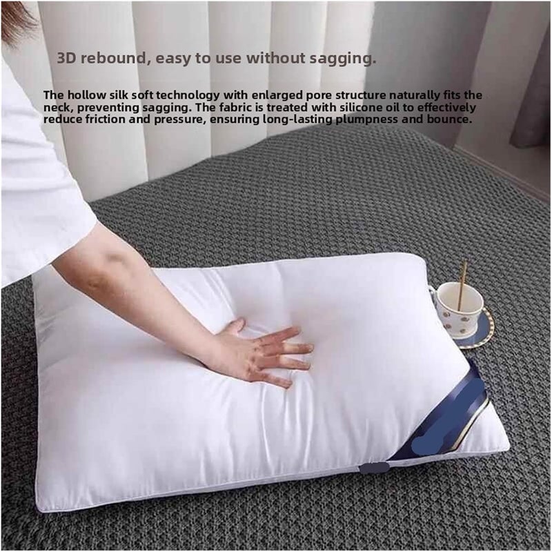 High Pillow 48x74 Non-Sagging Star Hotel Special Core Pair Homestay Household,Compatible for Bedroom([Sided Low Pillow] Single (74x48)) - Image 4
