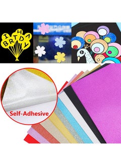 UCEC Glitter Cardstock Paper 50 Sheets 10 Colors Selfadhesive Sparkly Paper For Card Making Glitter Paper For Craft Diy Child'S Projects Halloween Birthday Party Scrapbooking Gift Box A4 80 Gsm  - Image 4