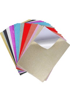 UCEC Glitter Cardstock Paper 50 Sheets 10 Colors Selfadhesive Sparkly Paper For Card Making Glitter Paper For Craft Diy Child'S Projects Halloween Birthday Party Scrapbooking Gift Box A4 80 Gsm  - Image 1