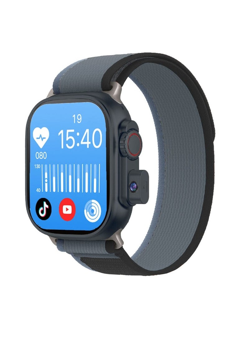 TU94 Pro Smart Watch 4G SIM Iconic Pop-up Camera 2.02in Display Screen and 16GB Storage 2GB RAM with 2 Pair Strap Multicolour