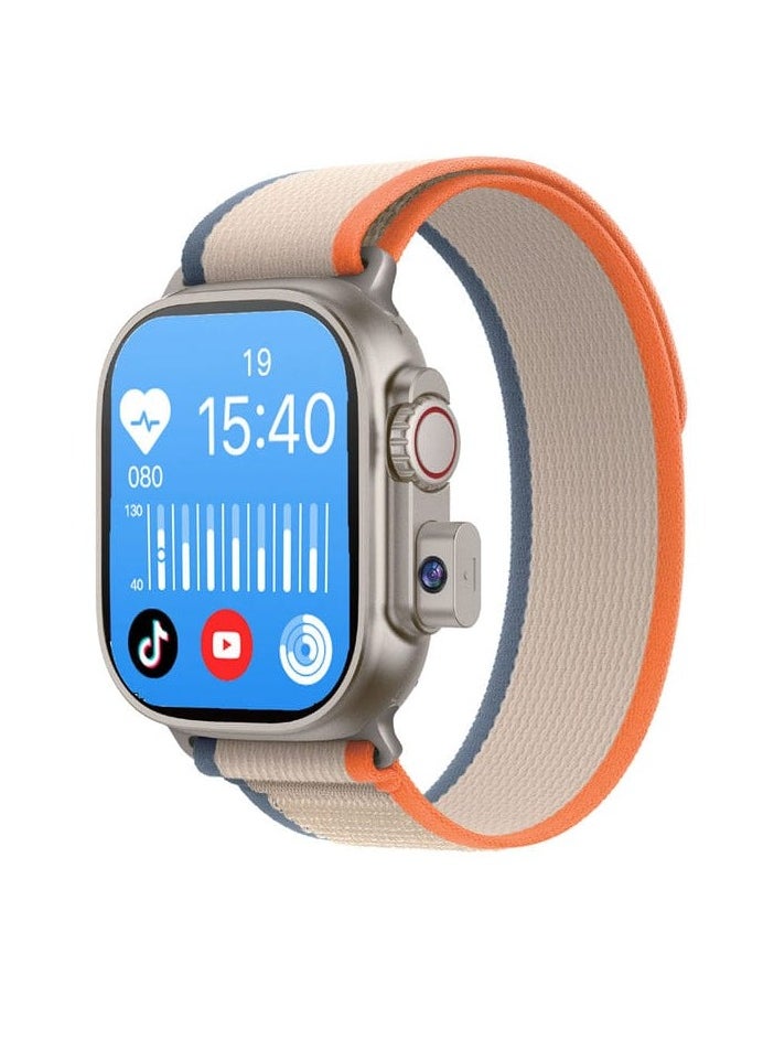TU94 Pro Smart Watch 4G SIM Iconic Pop-up Camera 2.02in Display Screen and 16GB Storage 2GB RAM with 2 Pair Strap Multicolour