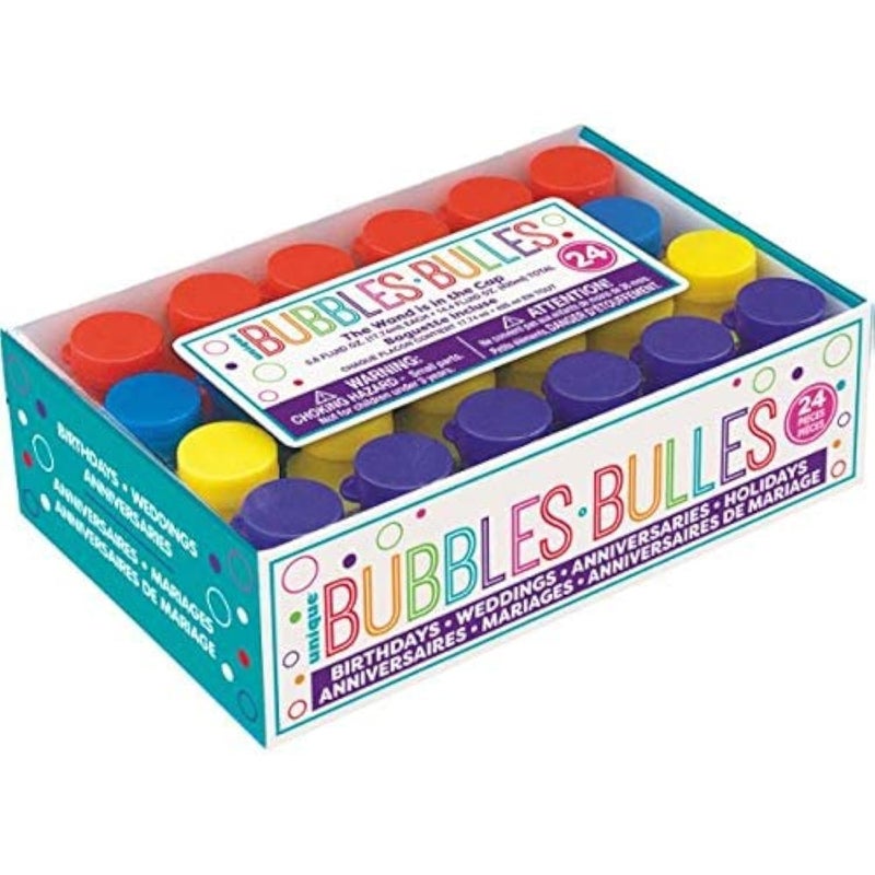 Unique Party Bubbles - 0.6 Oz, Assorted Colors, 24 Pcs - Image 1