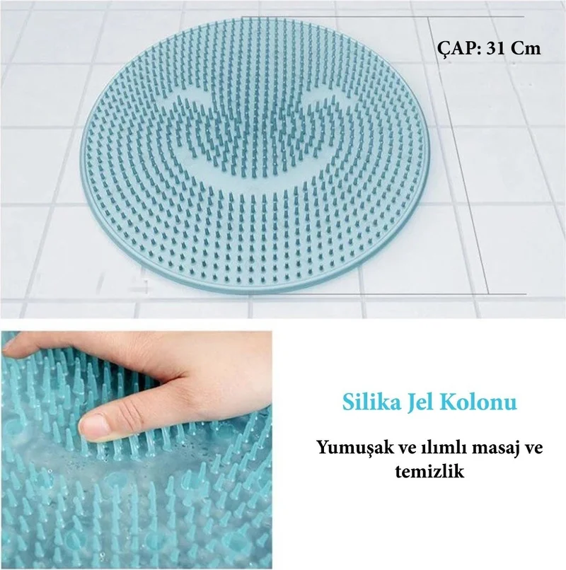 5 دي ام Silicone Brushed Bath Massage Mat and Heel Massage Mat for Feet