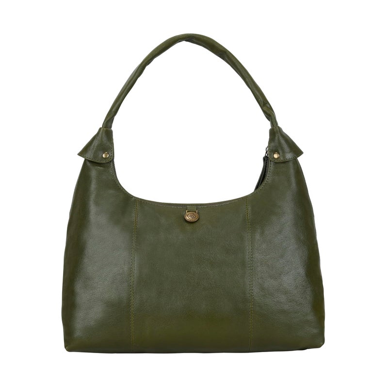 ANTONIO VALERIA Allison Braided Green Leather Hobo Bag for Women - Image 5