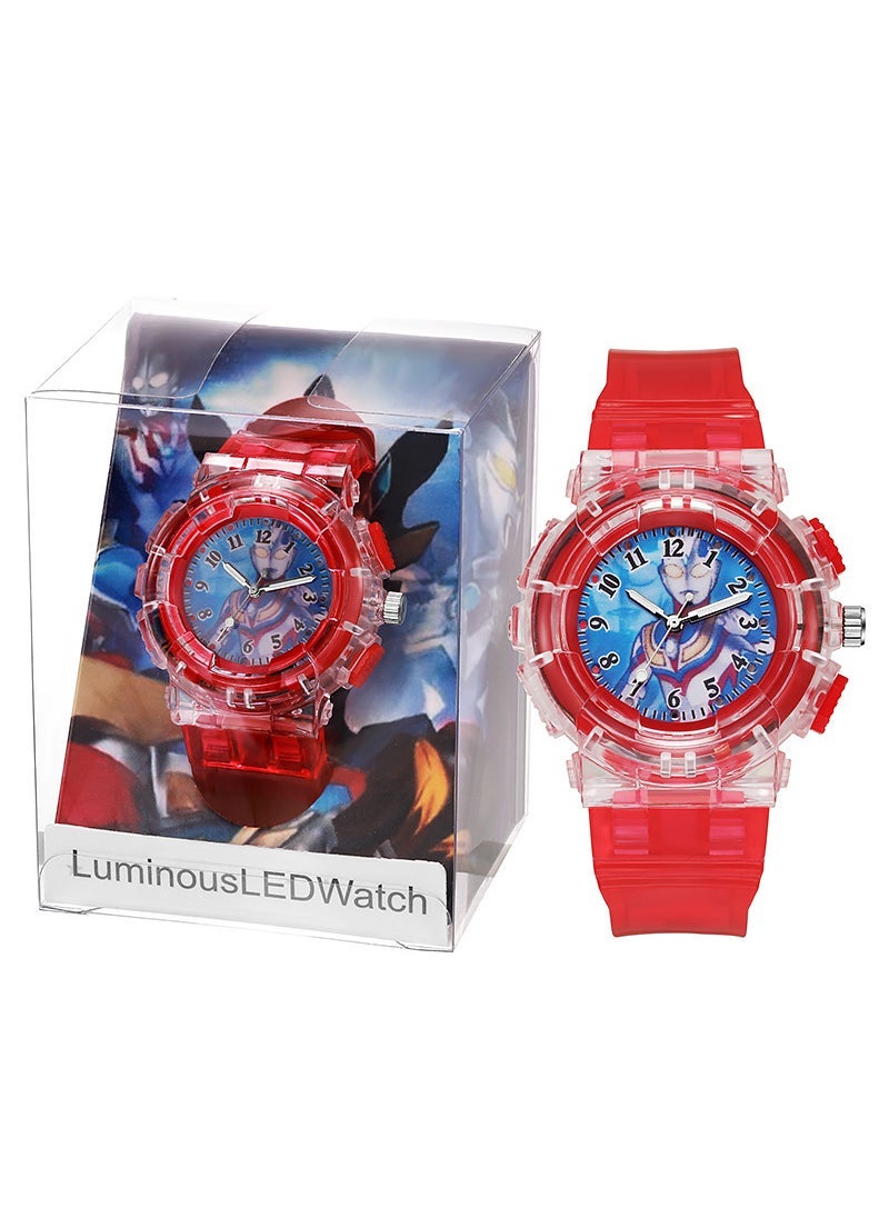 Glowing Ultra Hero Kids Watch Quartz Red Degas
