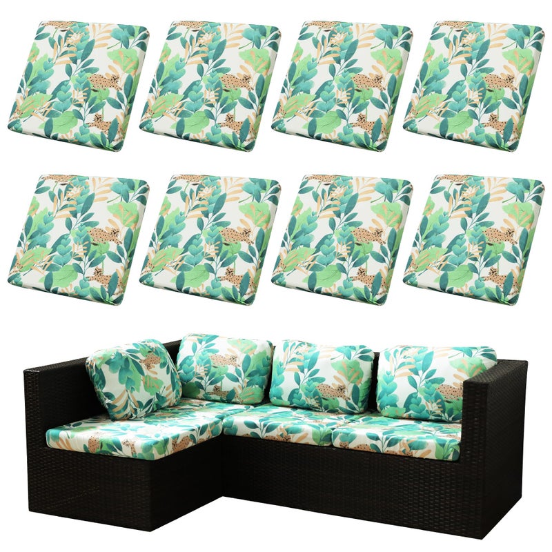 BIETYONE 8Pcs Stretch Patio Cushion CoversOutdoor Couch Covers ReplacementOutdoor Couch Sofa Slipcoversfor Patio Furniture Cushion CoversWashable Reusable urniture ProtectorLeopard8PCS - Image 2