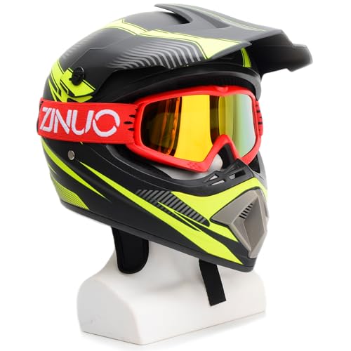 ZJNUO Kids Teens Child Youth ATV Dirt Bike Goggles Motorcycle Motocross Off Road Riding Racing Cycling Goggle for Boys and Girls (Red Color) - Image 3