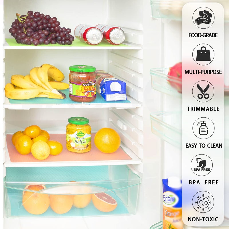 MayNest 12 Pcs Refrigerator Liners MayNest Washable Mats Covers Pads Home Kitchen Gadgets Accessories Organization for Top Freezer Glass Shelf Wire Shelving Cupboard Cabinet Drawers 4 Blue4 Green4 Red  - Image 3