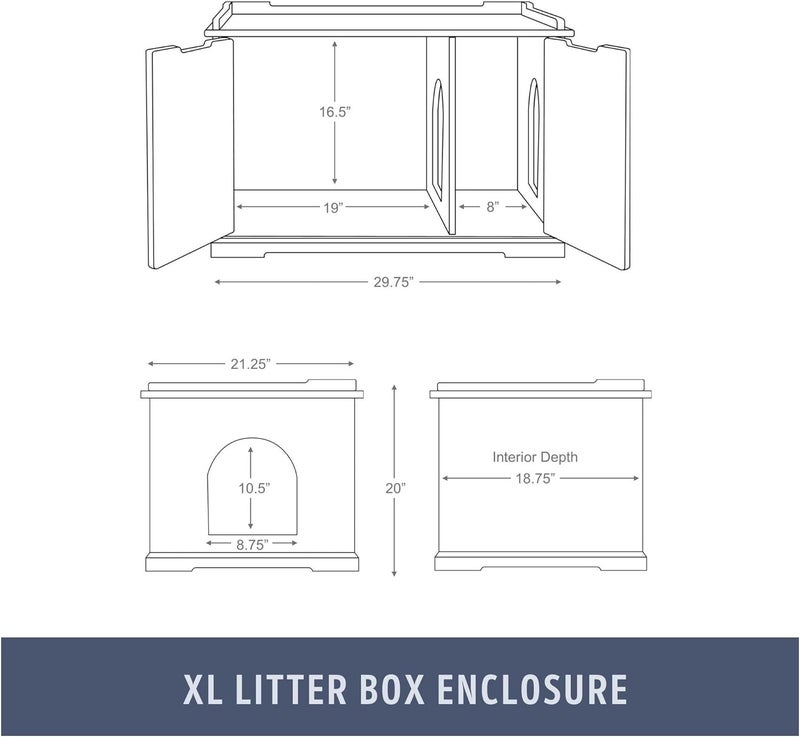 Trixie صندوق فضلات القطط TRIXIE XL مع حاوية أثاث بني إسبريسو مخفية مع فتحات من الجانبين وفتحات تهوية كبيرة وأبواب مزدوجة لتنظيف سهل وقسم قابل للإزالة - Image 3