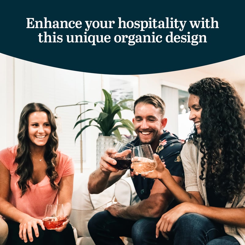 Libbey Hammered Stemless Wine Glasses Set of 8, 17-ounce, Dishwasher-Safe, Chiseled Textured Glassware Set, All Purpose Wine Glasses for Everyday Use - Image 4