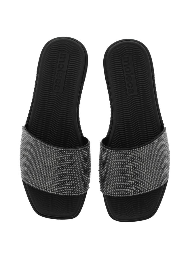 MOLECA Embellished Flat Sandals - Image 4