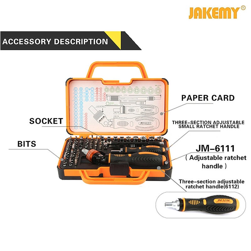 JAKEMY Precision Ratchet Screwdriver Set, JAKEMY 69 in 1 Household Screwdriver Home Repair Tool Kit, Disassemble Magnetic Rotating Ratchet Screwdriver Kit for Furniture/Car/Computer/Electronics Maintenance - Image 2