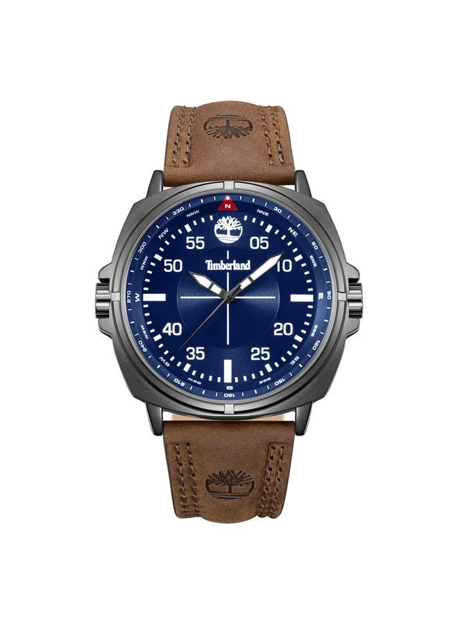 Timberland Williston Blue Dial Leather Strap Analog Watch for Men, 48mm
