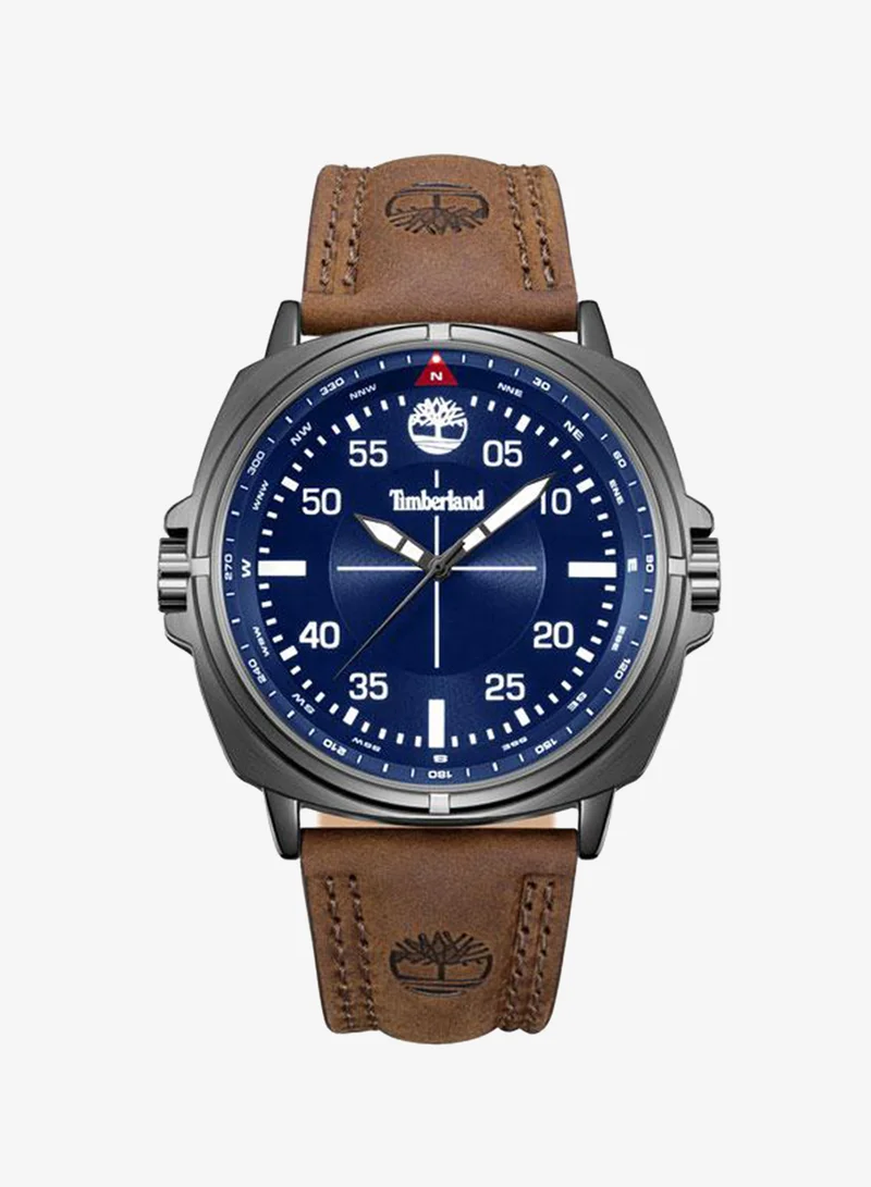 Timberland Williston Blue Dial Leather Strap Analog Watch for Men, 48mm