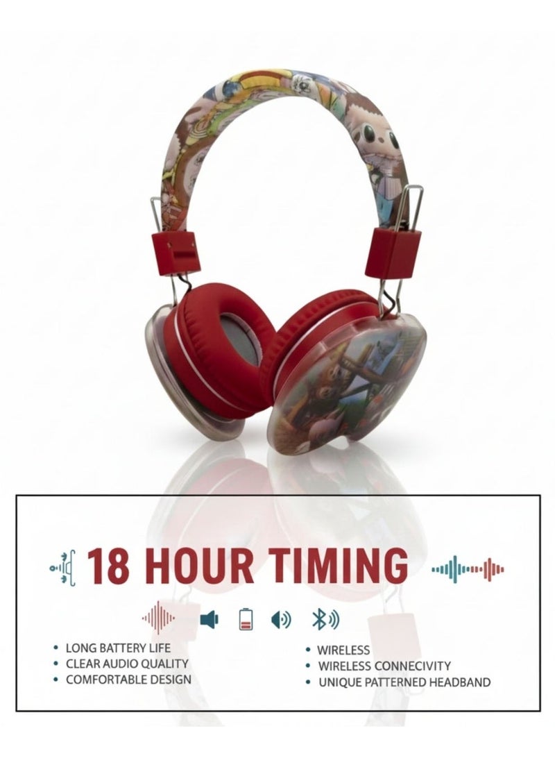 Portbae Kids Wireless Foldable Over-Ear Headphones AH-906G3 ,Comfortable wireless headphones for kids with over-ear design, clear sound, and a lightweight build—perfect for school, learning, and entertainment. - Image 5