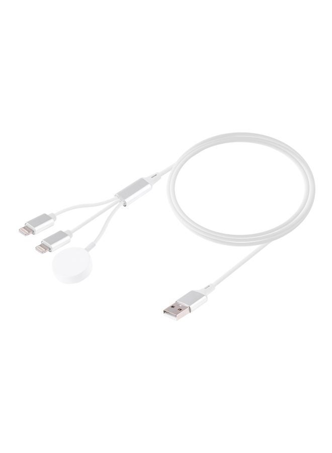 DUSALA 3-In-1 Magnetic Charging Cable For Apple iPhone And Watch White - Image 3