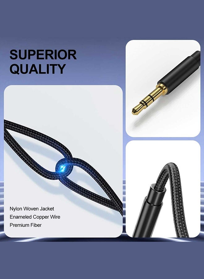 Tersely Aux Cable - 2 Pack, 1M+2M (3FT+6FT) 3.5mm Male to Male Auxiliary Audio Stereo Nylon Braided Cord for iPhone iPad iPod Echo, Car,Headphones,Home Stereos Speakers Tablets Phones, More - Image 5