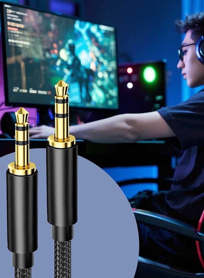 Tersely Aux Cable - 2 Pack, 1M+2M (3FT+6FT) 3.5mm Male to Male Auxiliary Audio Stereo Nylon Braided Cord for iPhone iPad iPod Echo, Car,Headphones,Home Stereos Speakers Tablets Phones, More - Image 4