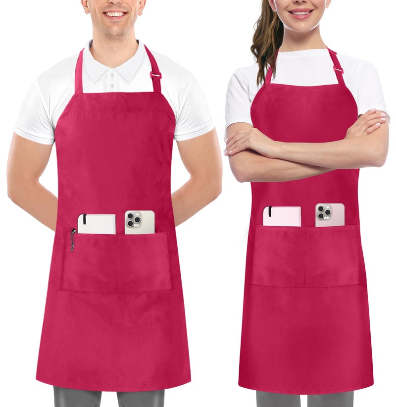 Utopia Kitchen 2 Pack Bib Apron  Adjustable with 2 Pockets  Water and Oil Resistant  Cooking Kitchen Chef Apron for Women Men - Image 1