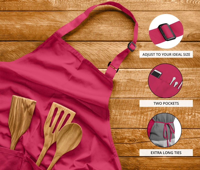 Utopia Kitchen 2 Pack Bib Apron  Adjustable with 2 Pockets  Water and Oil Resistant  Cooking Kitchen Chef Apron for Women Men - Image 4