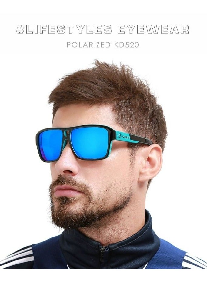 kdeam New square sports polarized sunglasses for Instagram trends, large-frame cycling glasses with dazzling colors from Europe and America, polarized lenses, fashionable sunglasses for both men and women - Image 2