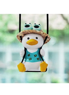 Swinging Duck Car Hanging Ornament, Lovely Car Hanging Accessories Dashboard Decorations Rearview Mirror Accessories(Green)