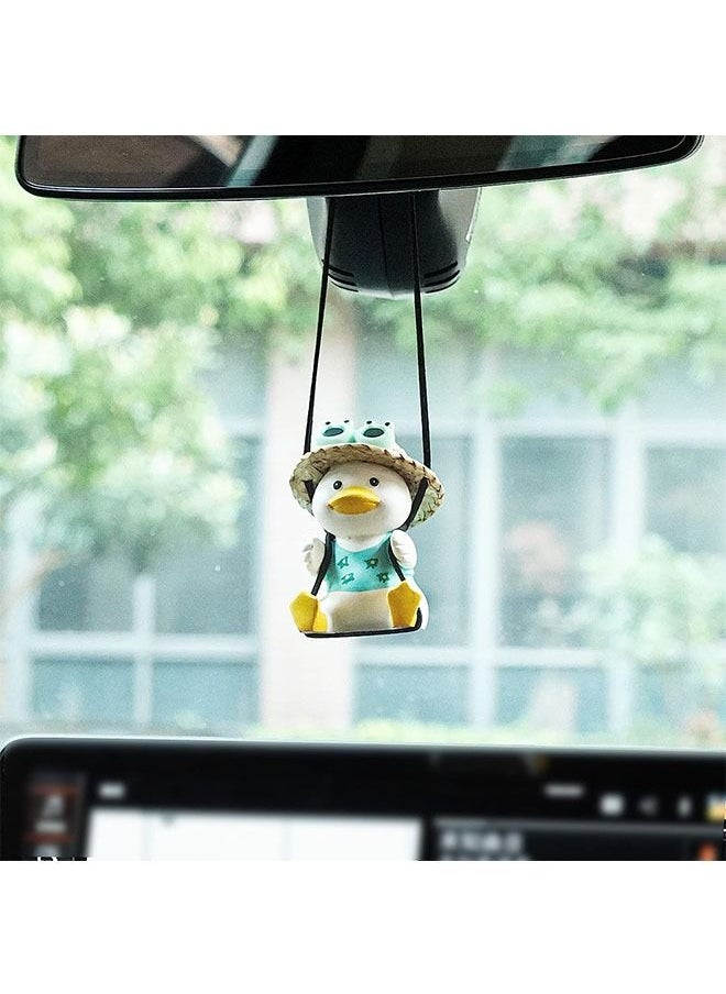 Ant - Swinging Duck Car Hanging Ornament, Lovely Car Hanging Accessories Dashboard Decorations Rearview Mirror Accessories(Green) - Image 1