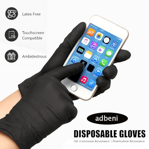 adbeni Nitrile Gloves | Food Handling | Disposable | Powder Free | Premium | Medical Examination, Kitchen, Cleaning, Cooking, Salon, Spa, Gardening, Travel, Grooming | Soft & Comfortable | Pack of 25 - Image 4