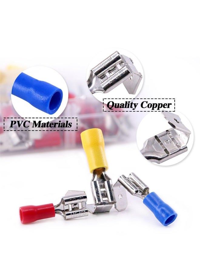 140pcs 22-16/16-14/12-10 Gauge Semi-Insulated Back Spade Quick Splice Crimp Terminals Connectors Assortment Kit  - Image 3