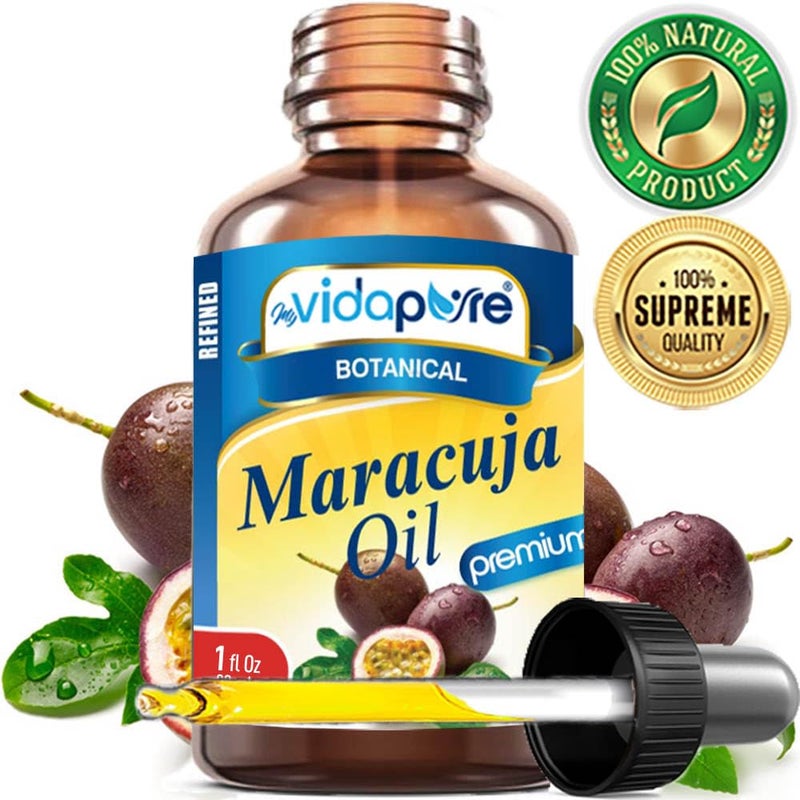 MYVIDAPURE MARACUJA OIL Passion Fruit WILD GROWTH 100 PURE 1 Floz 30 ml For Skin Face Hair Lip and Nail Care - Image 4