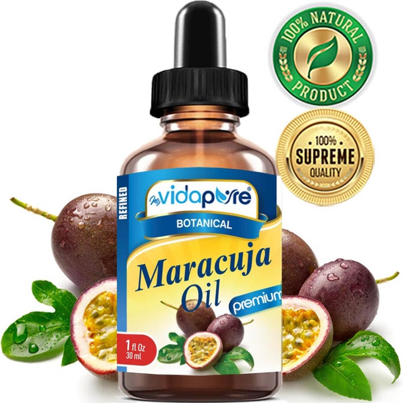 MYVIDAPURE MARACUJA OIL Passion Fruit WILD GROWTH 100 PURE 1 Floz 30 ml For Skin Face Hair Lip and Nail Care - Image 3