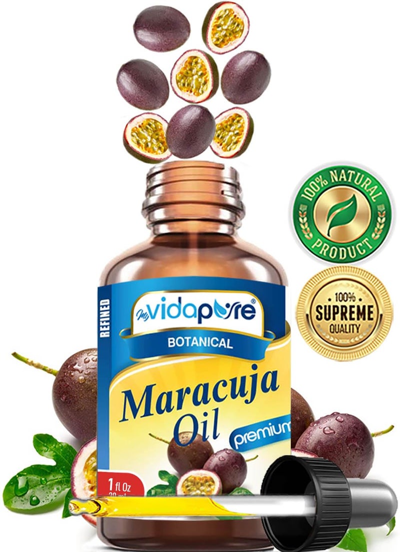 MYVIDAPURE MARACUJA OIL Passion Fruit WILD GROWTH 100 PURE 1 Floz 30 ml For Skin Face Hair Lip and Nail Care - Image 2