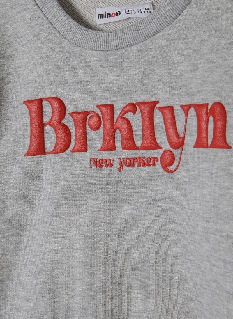 مينوتي سويت شيرت ولادي بفتحة رأس مستديرة وطبعة - Image 3