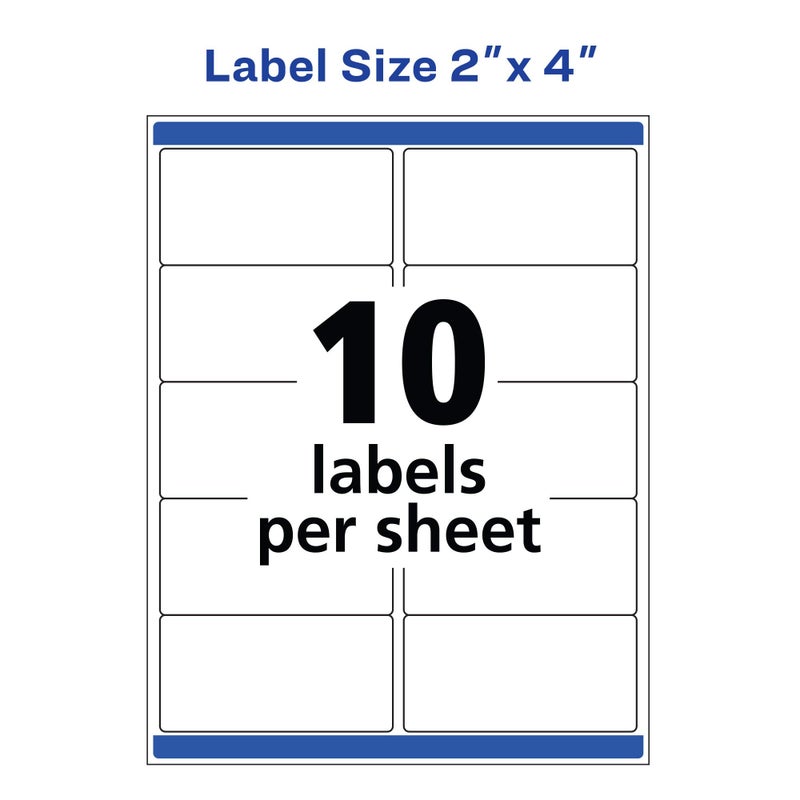 Avery Waterproof Labels with UltraHold Permanent Adhesive, 2" x 4", 500 Labels for Laser Printers (5523) - Image 5