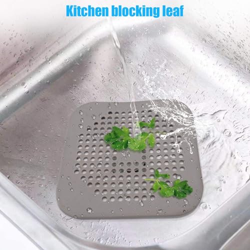 Revwd 2 Pcs Grey Hair Drain Catcher Square Drain Cover for Shower Silicone Hair Stopper with Suction Cup Suit for Bathroom Bathtub Kitchen. - Image 5