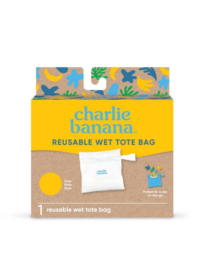 Charlie Banana CHARLIE BANANA Waterproof and Washable Reusable Tote Bag for Diapers and Swimwear, Yellow  - Image 2